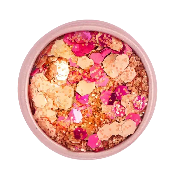 paillettes rose et cuivres