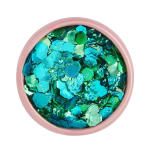 paillettes bleues et vertes