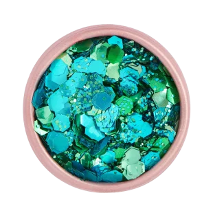 paillettes bleues et vertes